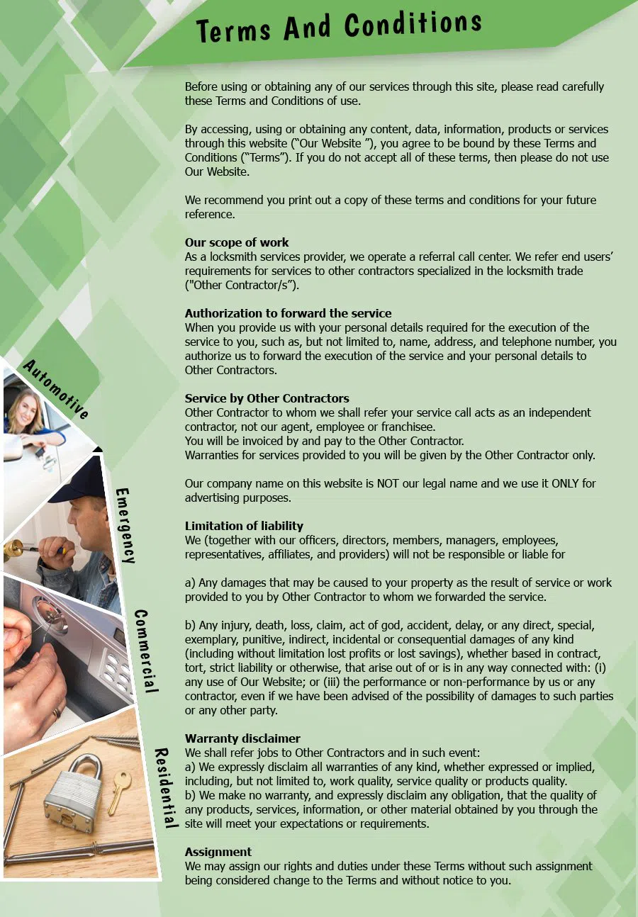 Chelsea Locksmith Store  Chelsea, MA 617-826-6190 - TermsAndConditions-2
